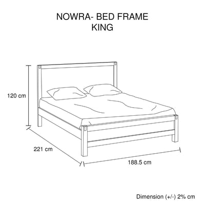 Bedzy Luxe Nowra King Size Solid Wood Veneered Acacia Bed Frame - Oak - Bedzy Australia