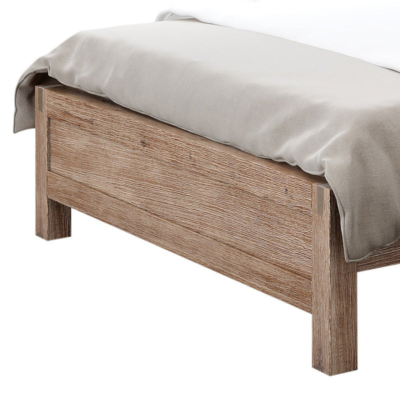 Bedzy Luxe Nowra King Size Solid Wood Veneered Acacia Bed Frame - Oak - Bedzy Australia