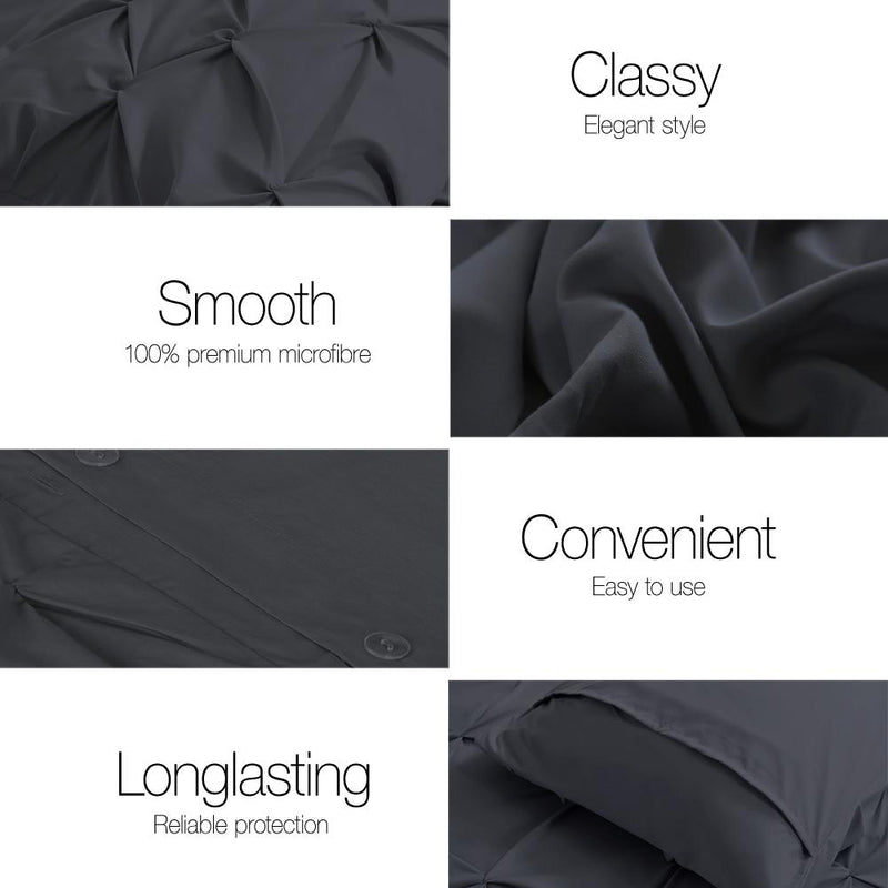 King Size Quilt Cover Set - Black - Bedzy Australia