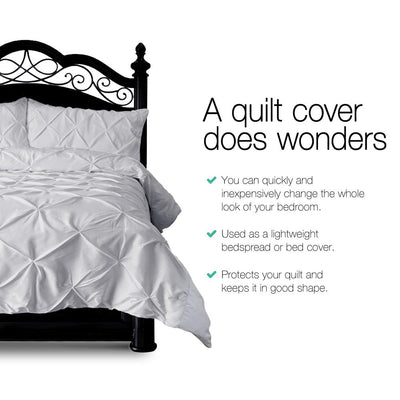 King Size Quilt Cover Set - Grey - Bedzy Australia