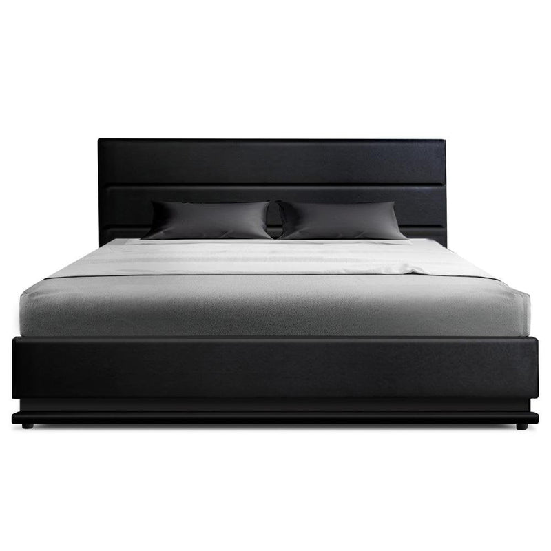 King Ultra Package | Henley LED Bed Black, 2 x LED Bedside Tables, Platinum Series Dual Euro Top Mattress, Pillowtop Mattress Topper & 4 x Pillows - Bedzy Australia (ABN 18 642 972 209) -