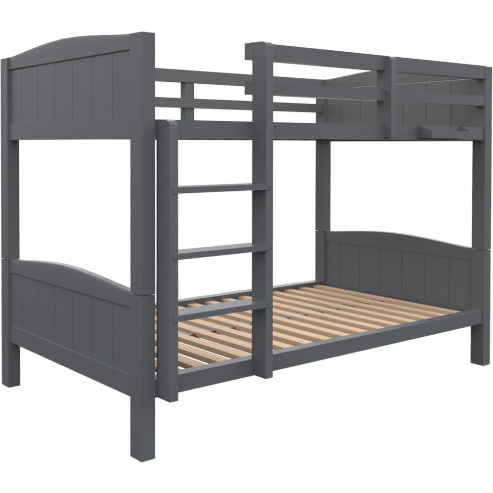 Kings Wooden Bunk Bed Single With Ladder - Grey - Furniture > Bedroom - Bedzy Australia