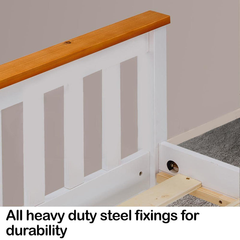 Kingston Slumber Single Wooden Bed Frame Base White Timber Kids Adults Modern Bedroom Furniture - Bedzy Australia (ABN 18 642 972 209) - Furniture > Bedroom