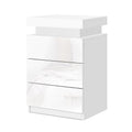 LED Bedside Table Side Table High Gloss White