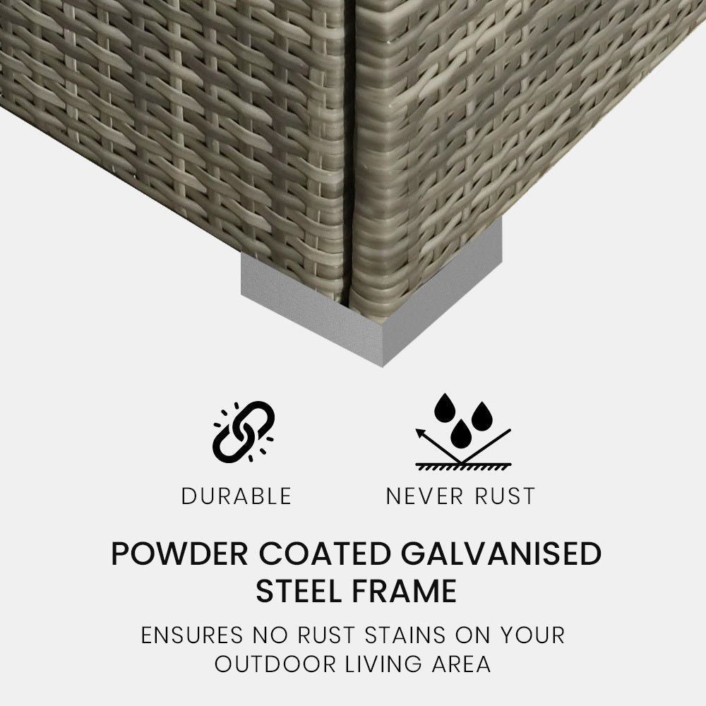 4 Seater Modular Outdoor Lounge Sofa Setting - Grey - Furniture > Outdoor - Bedzy Australia