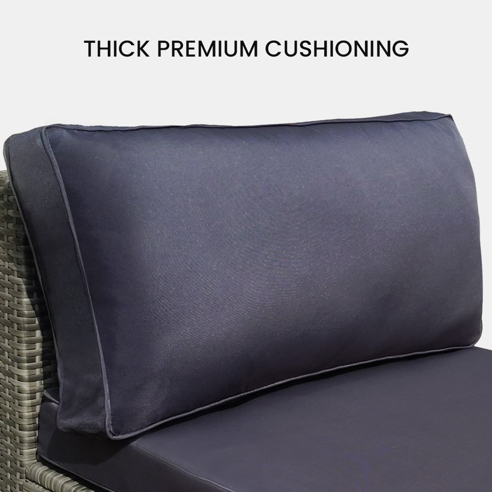 4 Seater Modular Outdoor Lounge Sofa Setting - Grey - Furniture > Outdoor - Bedzy Australia