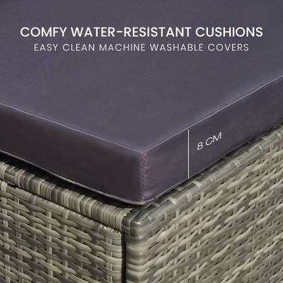 5 Piece Outdoor Modular Lounge Setting with Coffee Table - Grey - Furniture > Outdoor - Bedzy Australia