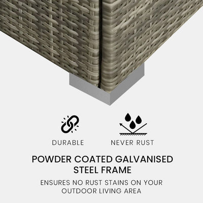 5 Piece Outdoor Modular Lounge Setting with Coffee Table - Grey - Furniture > Outdoor - Bedzy Australia