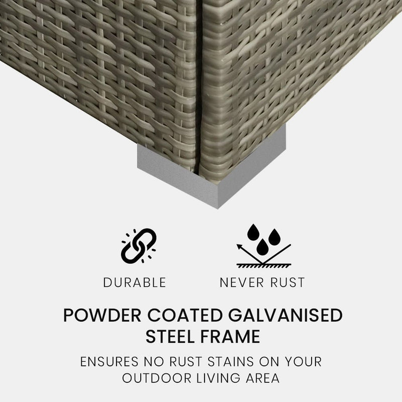 5 Piece Outdoor Modular Lounge Setting with Coffee Table - Grey - Furniture > Outdoor - Bedzy Australia