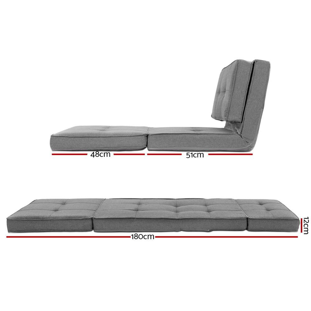 Lounge Floor Chaise Futon Grey - Bedzy Australia