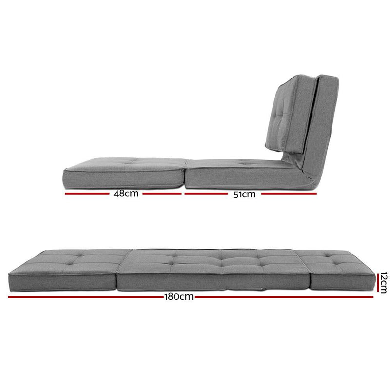 Lounge Floor Chaise Futon Grey - Bedzy Australia