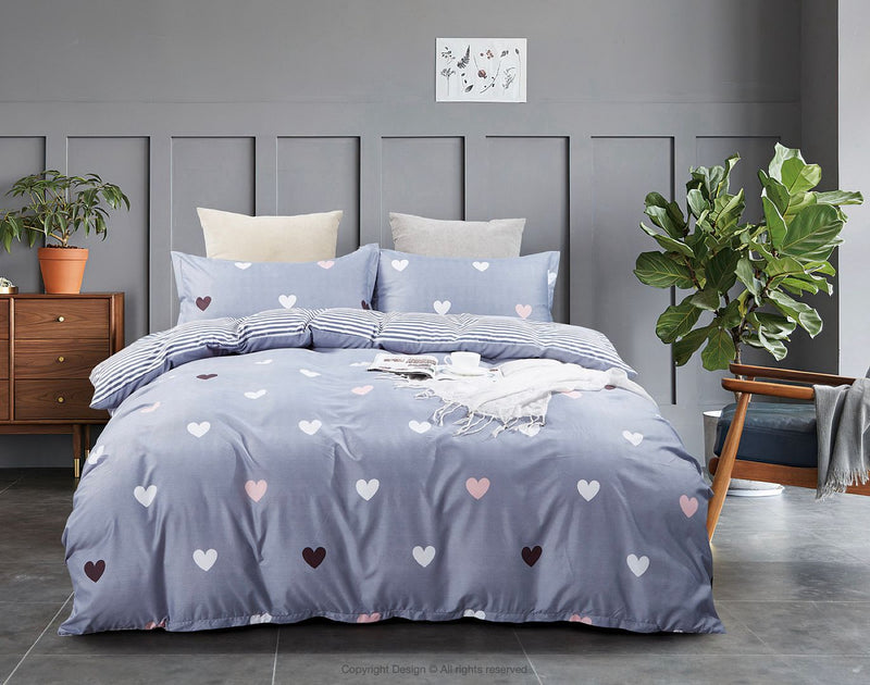 Love Heart King Size Quilt/Doona/Duvet Cover Set - Bedzy Australia (ABN 18 642 972 209) - Home & Garden > Bedding - Cheap affordable bedroom furniture shop near me Australia