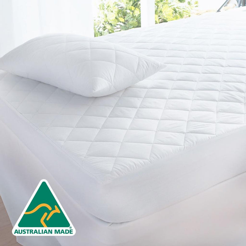 Luxor Aus Made Fully Fitted Cotton Quilted Mattress Protector (King) - Home & Garden > Bedding - Bedzy Australia