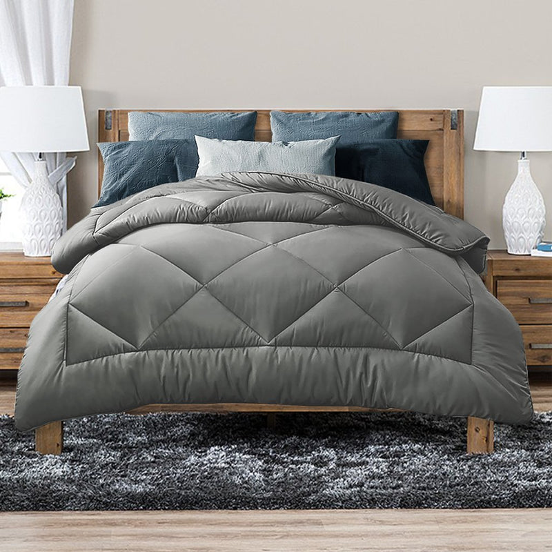 Luxor Australian Made All Season Grey 400GSM Bamboo Blend Quilt King - Home & Garden > Bedding - Bedzy Australia