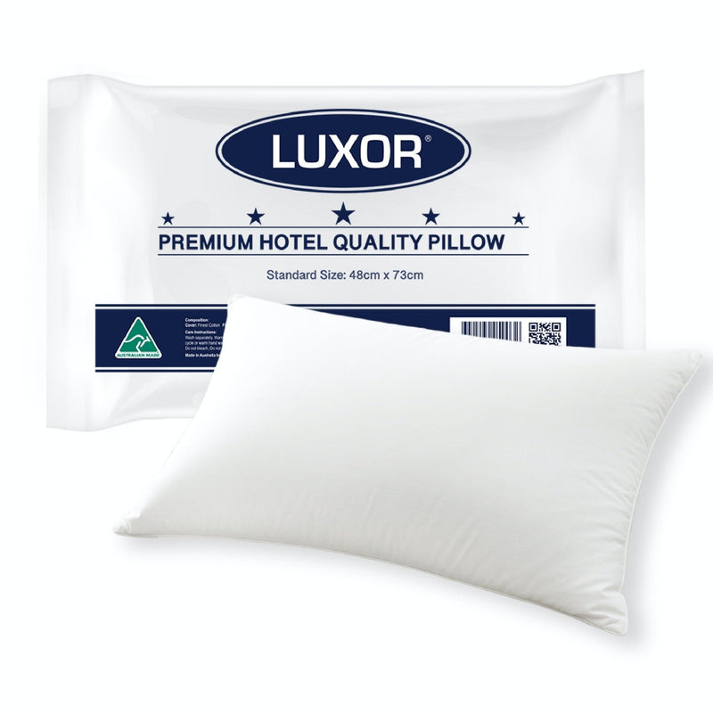 Luxor Australian Made Hotel Quality Pillow Standard Size Single Pack - Bedzy Australia (ABN 18 642 972 209) - Home & Garden > Bedding