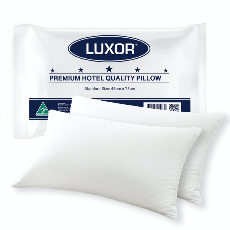 Luxor Australian Made Hotel Quality Pillow Standard Size Twin Pack - Bedzy Australia (ABN 18 642 972 209) - Home & Garden > Bedding