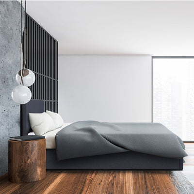 Luxury Gas Lift Bed with Headboard (Model 1) - Charcoal No.35 - Queen - Home & Garden - Bedzy Australia