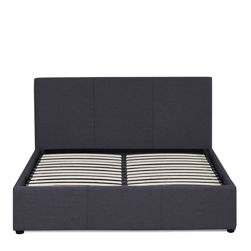 Luxury Gas Lift Bed with Headboard (Model 1) - Charcoal No.35 - Queen - Home & Garden - Bedzy Australia