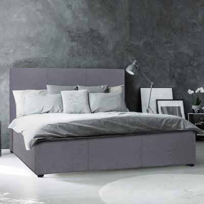 Luxury Gas Lift Bed with Headboard (Model 1) - Grey No.28 - King - Home & Garden - Bedzy Australia