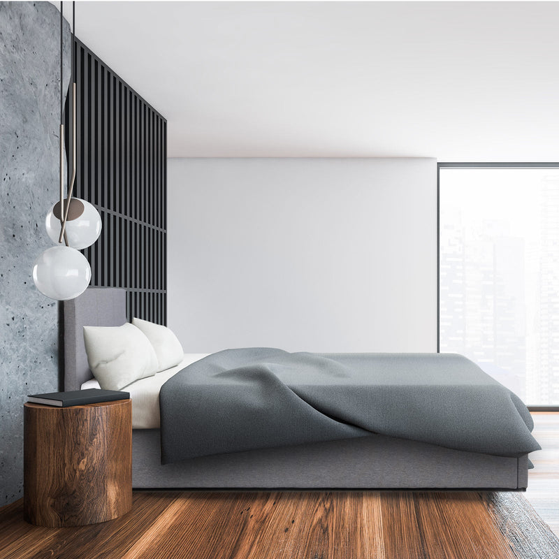 Luxury Gas Lift Bed with Headboard (Model 1) - Grey No.28 - King Single - Home & Garden - Bedzy Australia