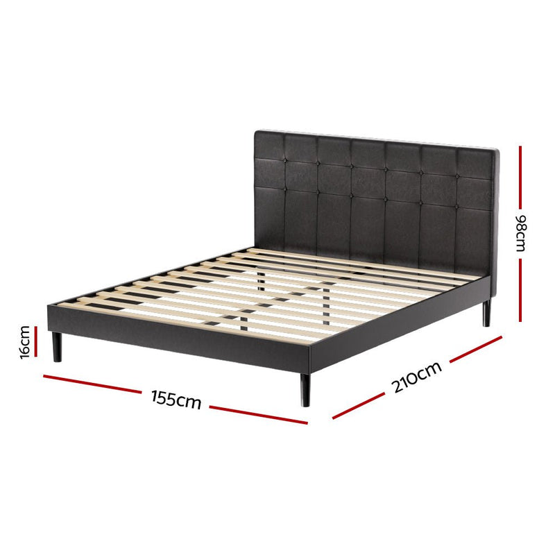 Manly Queen LED Bed Frame With Charge Ports Black - Bedzy Australia (ABN 18 642 972 209) - Furniture > Bedroom