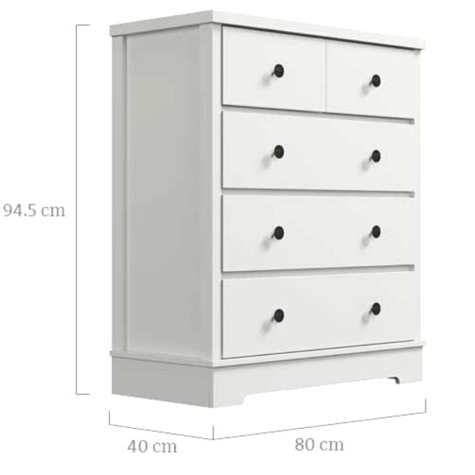 Margaux White Coastal Style Chest of Drawers Tallboy - Bedzy Australia