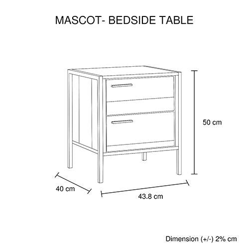 Mascot Bedside Table Oak Colour - Bedzy Australia