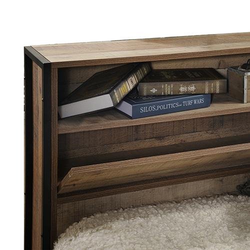 Mascot Queen Bed Base with Storage Oak - Bedzy Australia