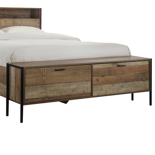 Mascot Queen Bed Base with Storage Oak - Bedzy Australia