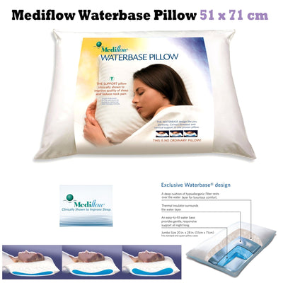 Mediflow Adjustable Waterbase Water Neck Pain Reduction Standard Pillow - Home & Garden > Home & Garden Others - Bedzy Australia