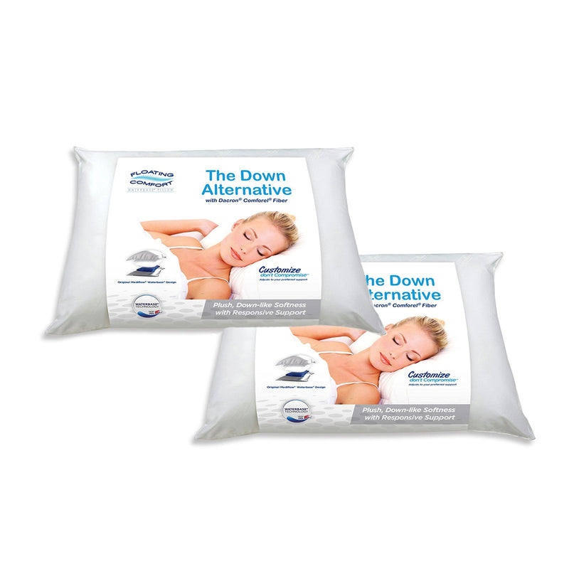 Mediflow Twin Pack Adjustable Floating Comfort Down Alternative Waterbase Pillows - Bedzy Australia (ABN 18 642 972 209) - Home & Garden > Home & Garden Others