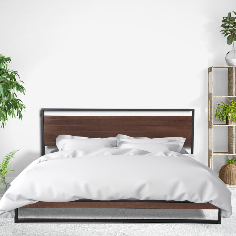 Milano Decor Azure Bed Frame with Headboard - Black - King - Bedzy Australia