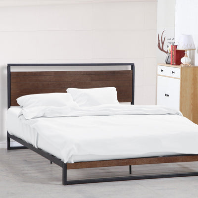 Milano Decor Azure Bed Frame with Headboard - Black - Queen - Bedzy Australia