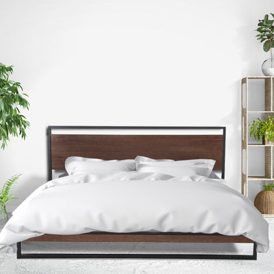 Milano Decor Azure Bed Frame with Headboard - Black - Single - Bedzy Australia