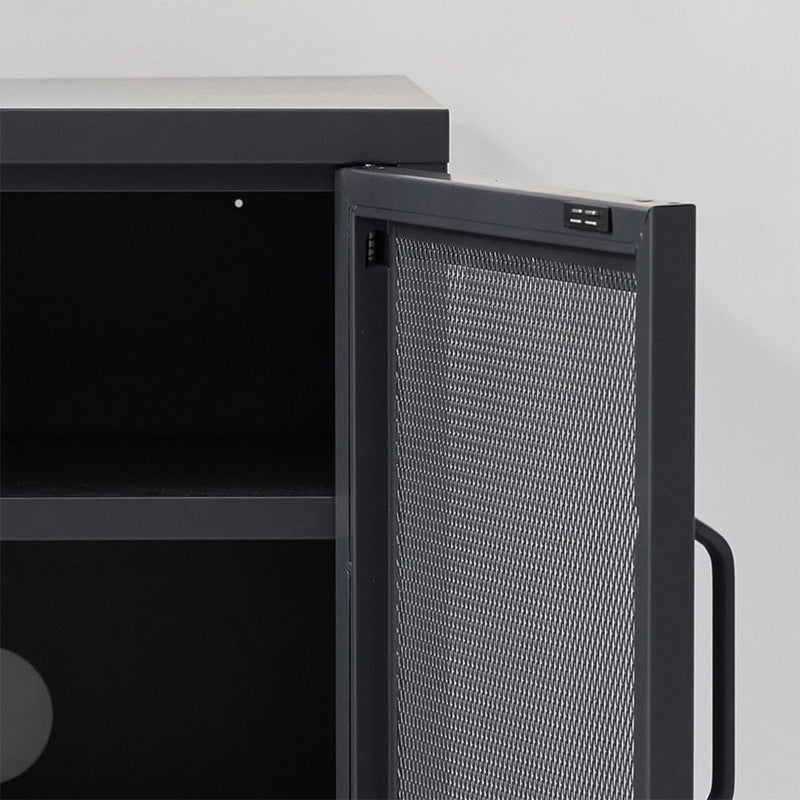 Mini Mesh Storage Cabinet Organizer Bedside Table Black - Bedzy Australia (ABN 18 642 972 209) - Furniture > Bedroom