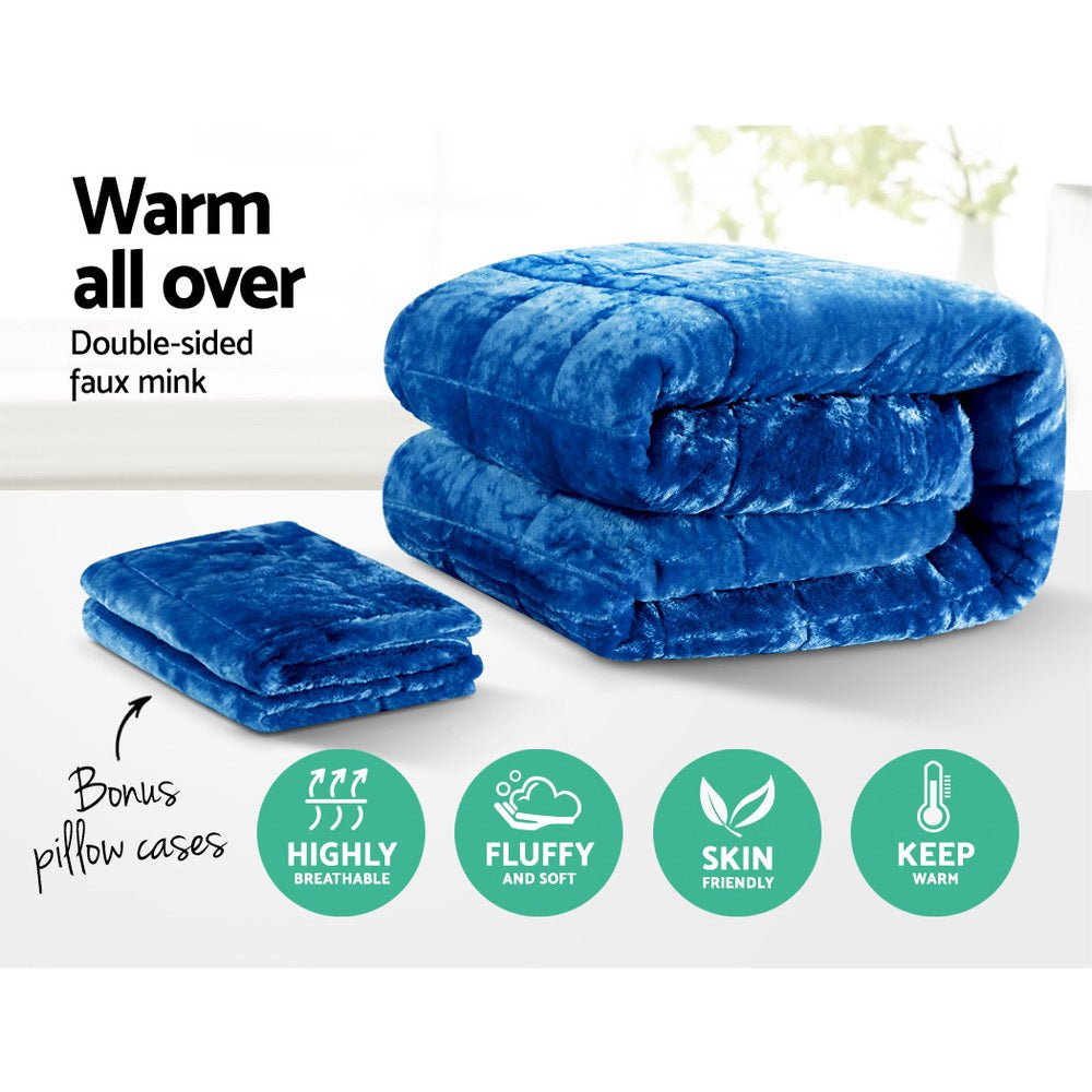 Mink Quilt Comforter King Size Navy - Bedzy Australia