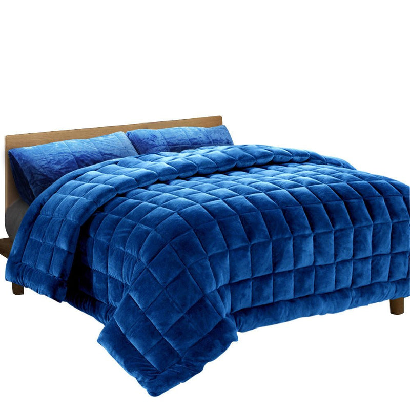 Mink Quilt Comforter Super King Size Navy - Home & Garden > Bedding - Bedzy Australia