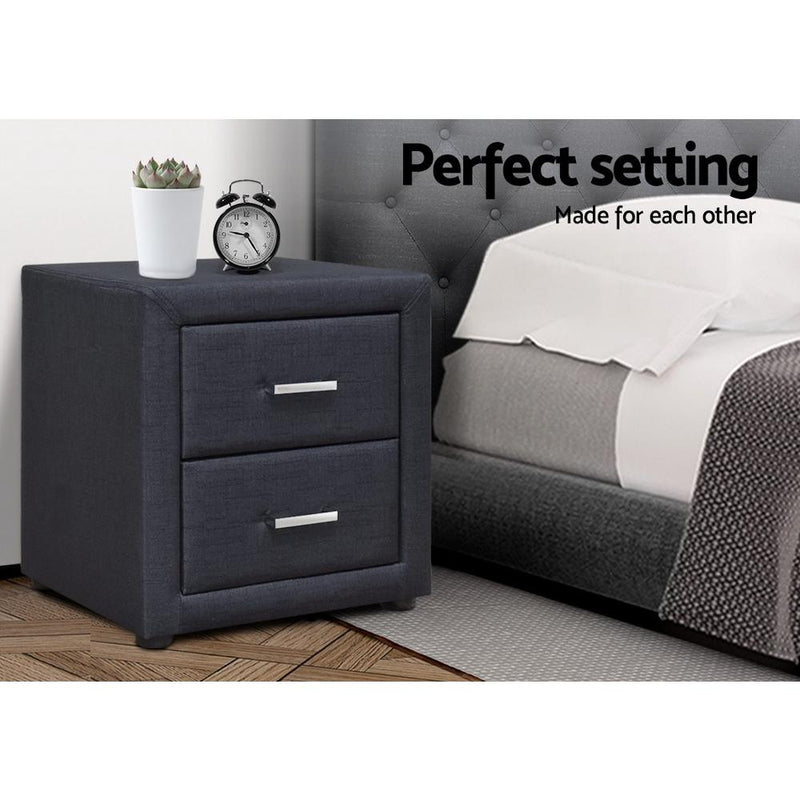 Moda Bedside Table Charcoal - Bedzy Australia (ABN 18 642 972 209) - Cheap affordable bedroom furniture shop near me Australia