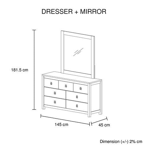 Noe Dresser With Mirror - Bedzy Australia