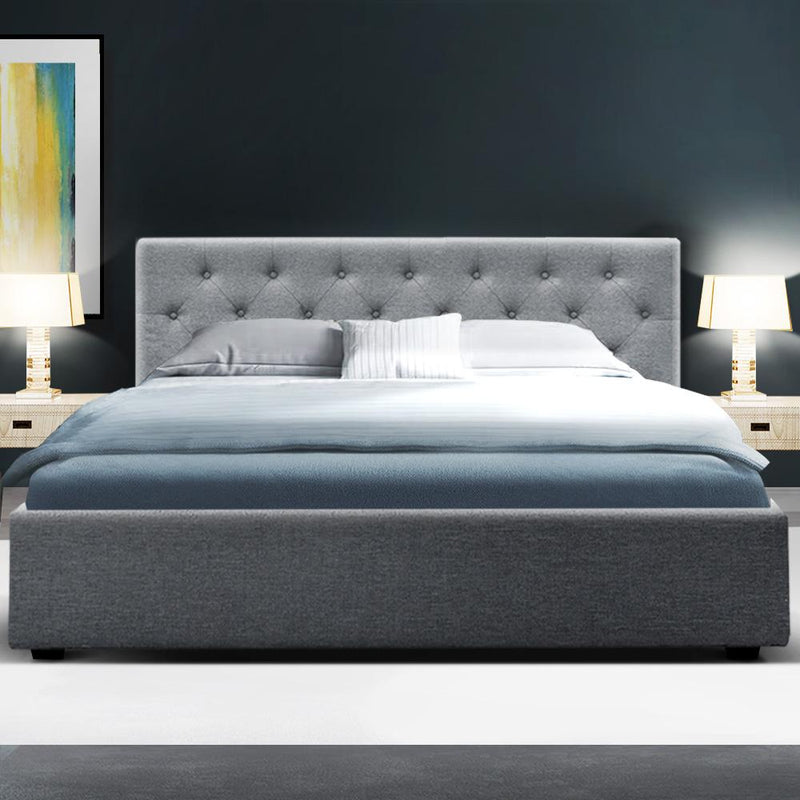 Noosa Storage Queen Bed Frame Grey - Bedzy Australia