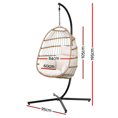 Outdoor Egg Swing Pod Chair Hammock with Stand Beach - Furniture > Outdoor - Bedzy Australia