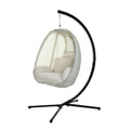 Outdoor Egg Swing Pod Chair Hammock with Stand Cream