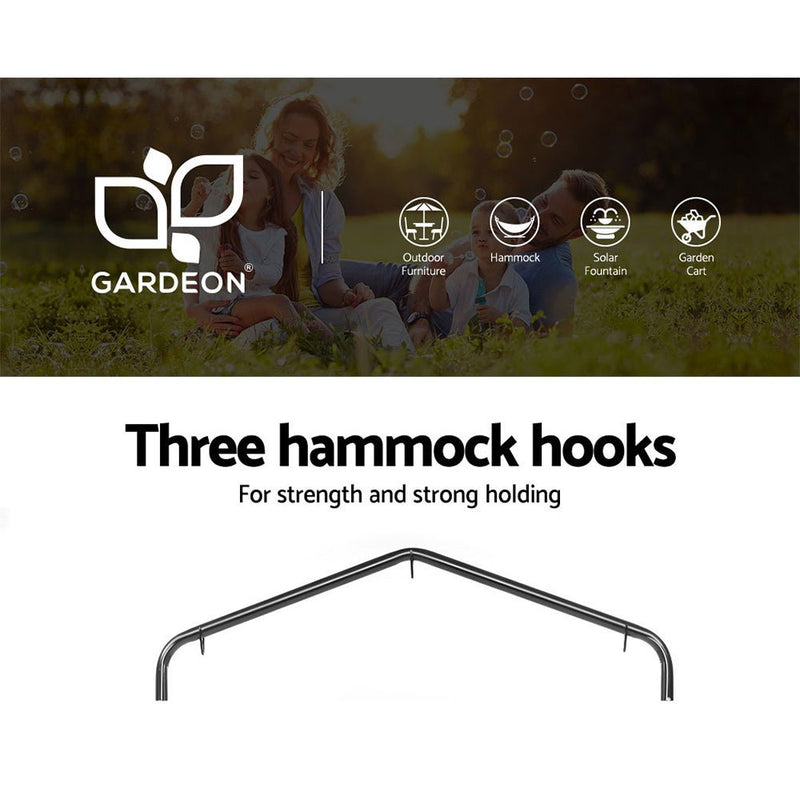 Outdoor Hammock Chair with Stand Cotton Swing Relax Hanging 124CM Cream - Bedzy Australia (ABN 18 642 972 209) - Furniture > Outdoor