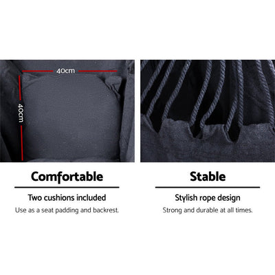 Outdoor Hammock Chair with Stand Swing Hanging Hammock with Pillow Grey - Furniture > Outdoor - Bedzy Australia