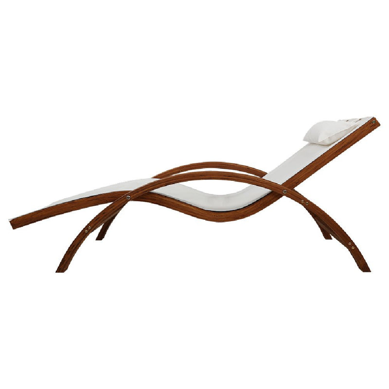 Outdoor Wooden Curved Sun Lounge Chair - Bedzy Australia (ABN 18 642 972 209) - Home & Garden > Garden Furniture