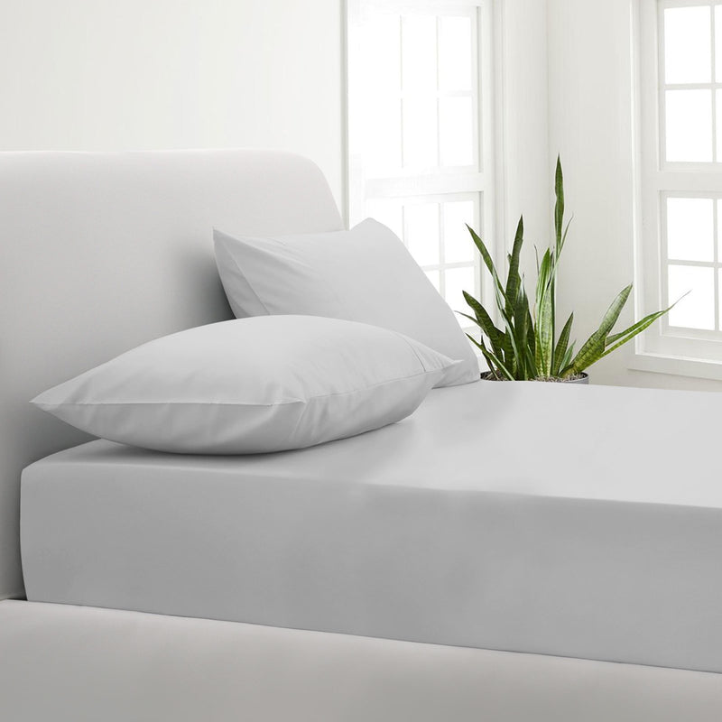 Park Avenue 1000TC Cotton Blend Sheet & Pillowcases Set Hotel Quality Bedding King Silver - Bedzy Australia