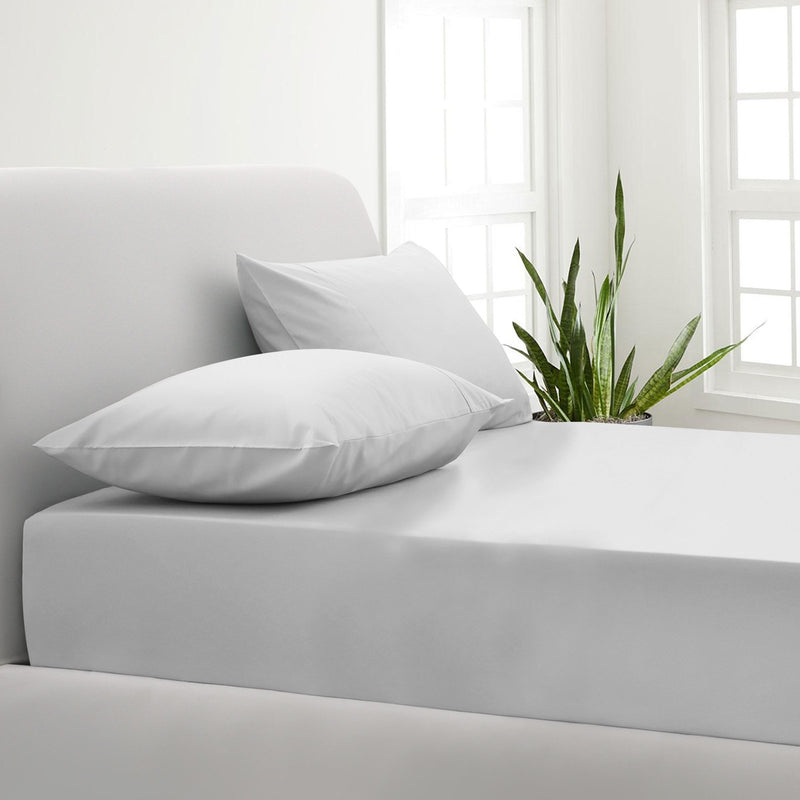 Park Avenue 1000TC Cotton Blend Sheet & Pillowcases Set Hotel Quality Bedding Queen White - Bedzy Australia