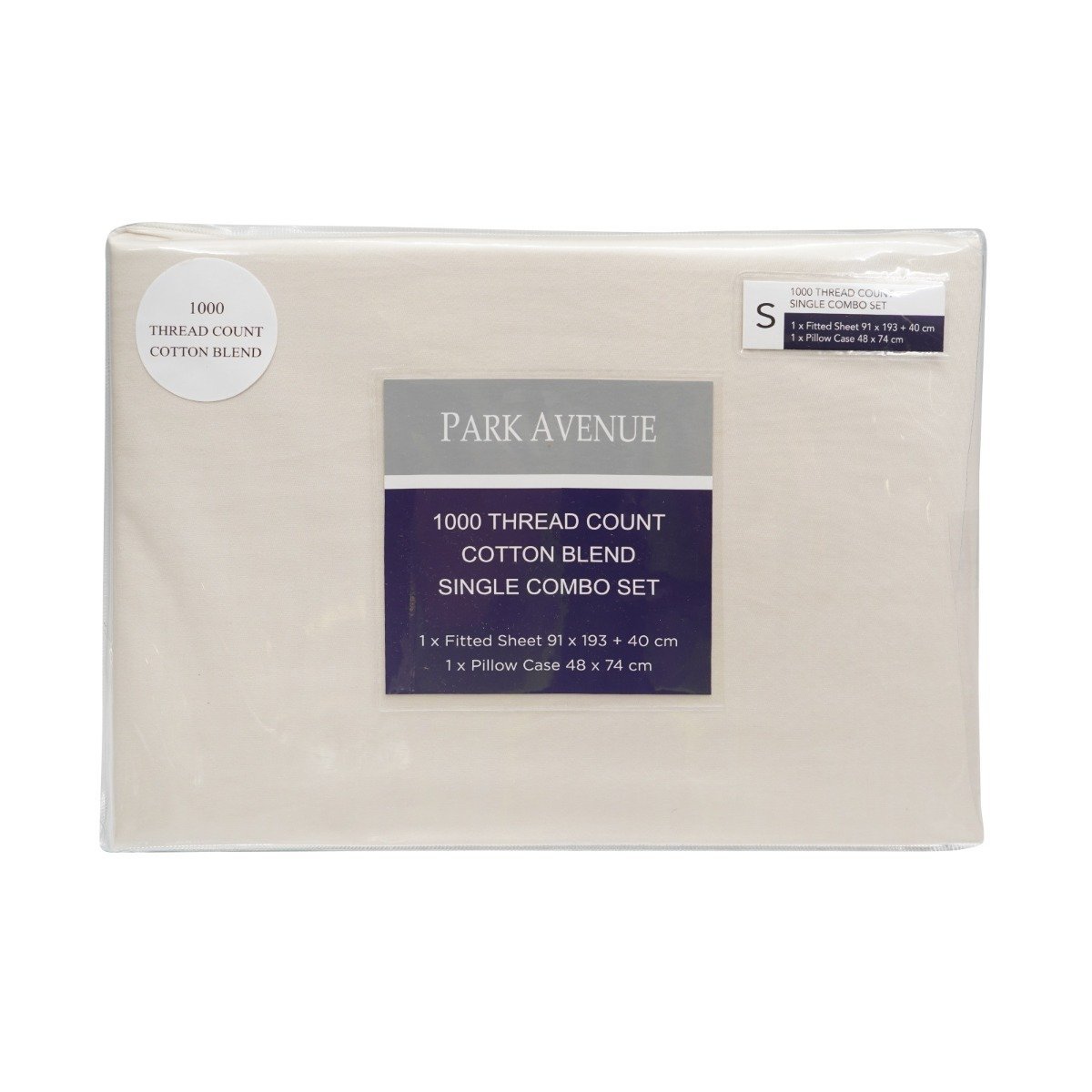 Park Avenue 1000TC Cotton Blend Sheet & Pillowcases Set Hotel Quality Bedding Single Pebble - Bedzy Australia