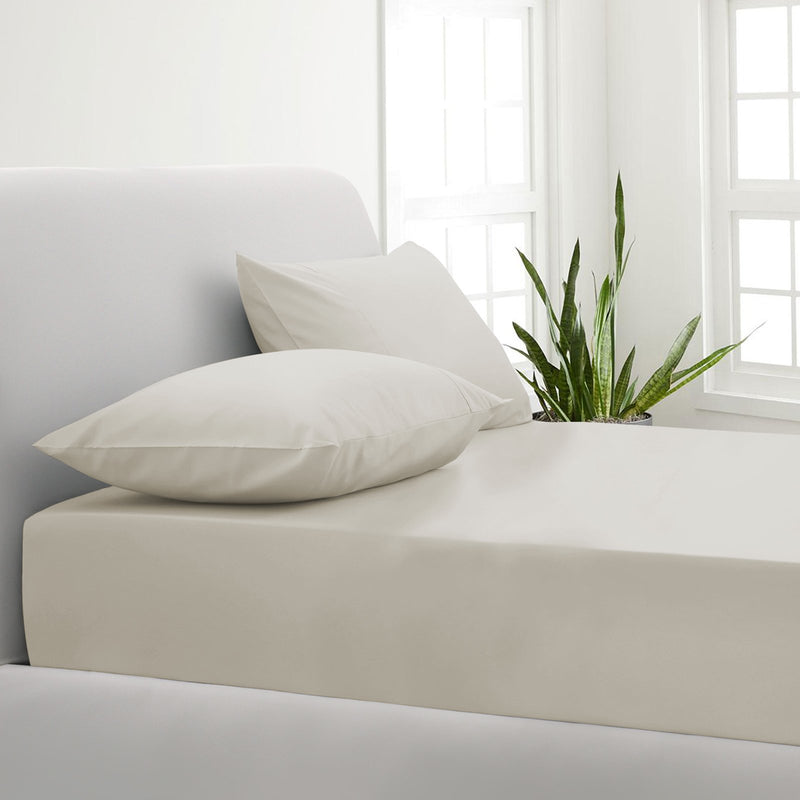 Park Avenue 1000TC Cotton Blend Sheet & Pillowcases Set Hotel Quality Bedding Single Pebble - Bedzy Australia - Home & Garden > Bedding