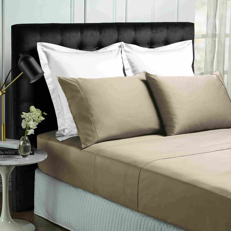 Park Avenue 500TC Soft Natural Bamboo Cotton Sheet Set Breathable Bedding Single Pewter - Bedzy Australia